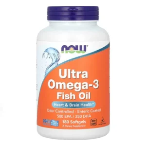 Ultra Omega-3 Fish Oil, 180 Softgels NOW Foods
